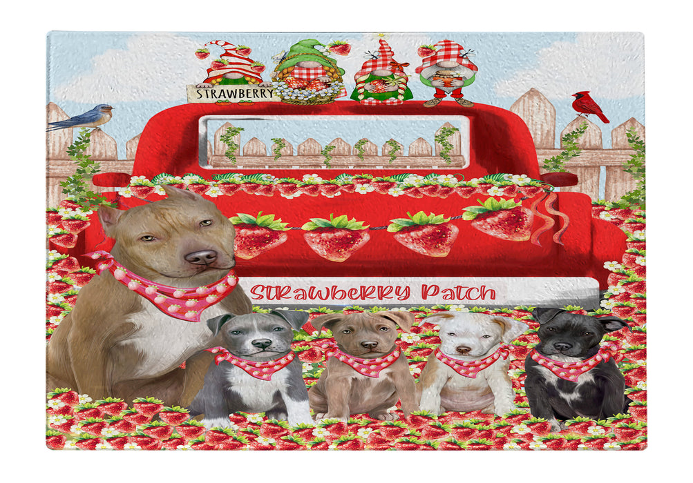 Pit Bull Cutting Board: Explore a Variety of Personalized Designs, Custom, Tempered Glass Kitchen Chopping Meats, Vegetables, Pet Gift for Dog Lovers