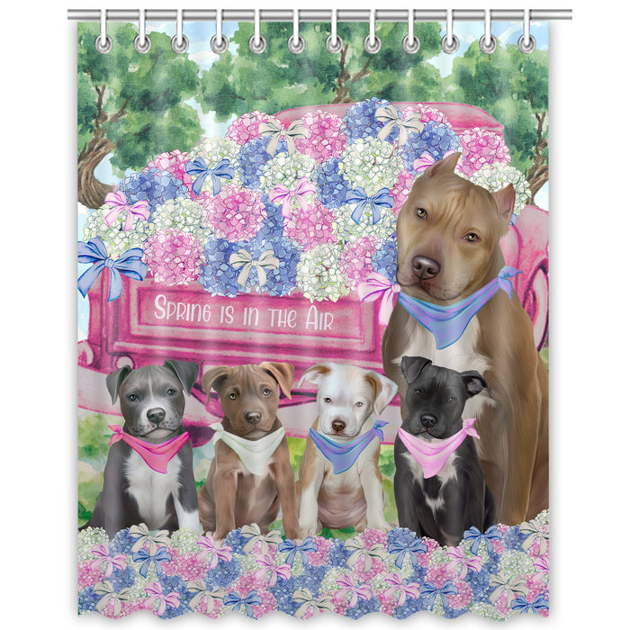 Pit Bull Shower Curtain: Explore a Variety of Designs, Custom, Personalized, Waterproof Bathtub Curtains for Bathroom with Hooks, Gift for Dog and Pet Lovers