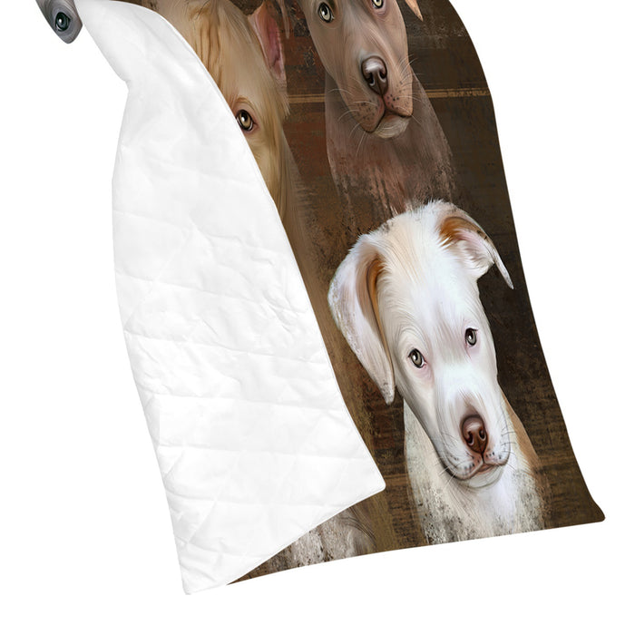 Rustic Pit Bull Dogs Quilt