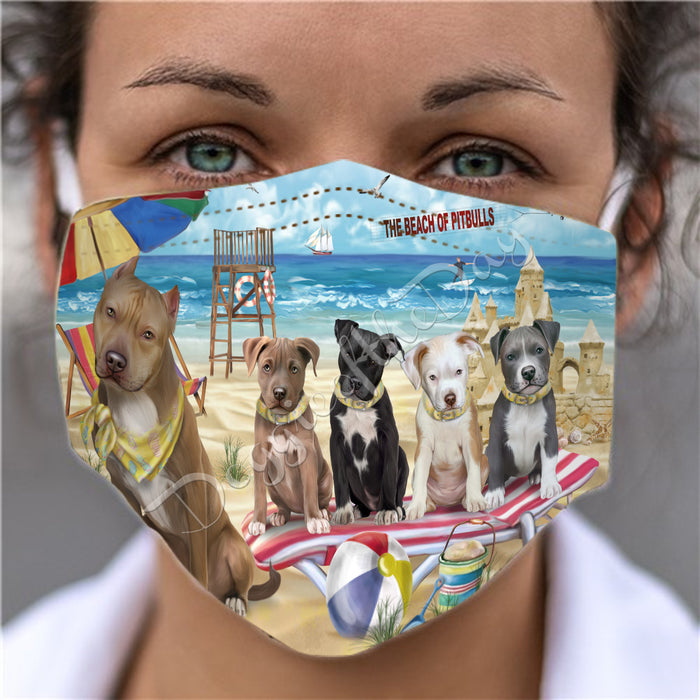 Pet Friendly Beach Pitbull Dogs Face Mask FM49124