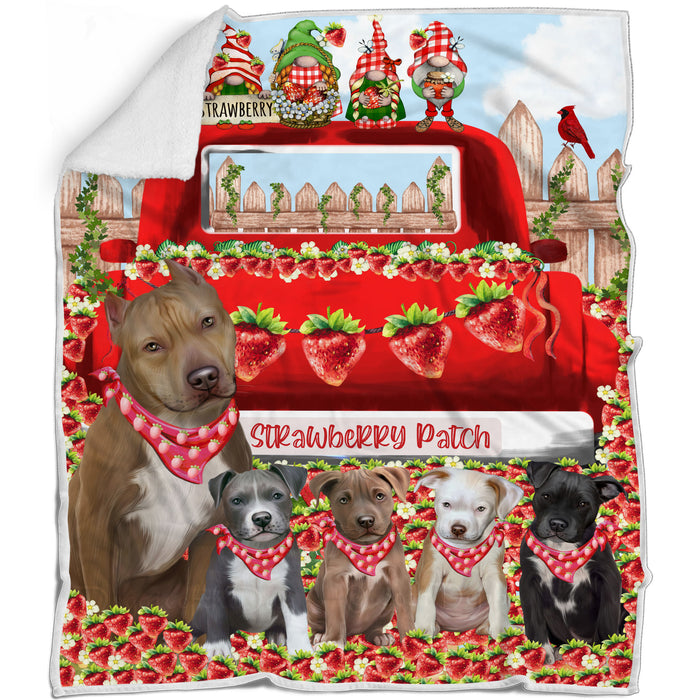 Pit Bull Bed Blanket, Explore a Variety of Designs, Custom, Soft and Cozy, Personalized, Throw Woven, Fleece and Sherpa, Gift for Pet and Dog Lovers
