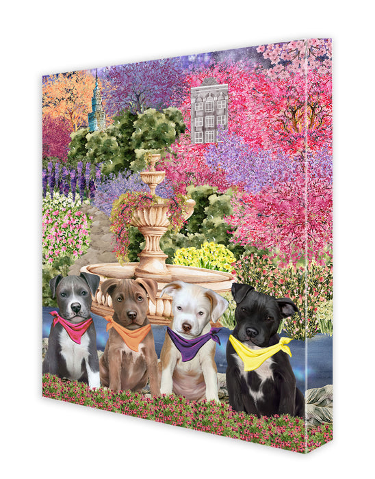 Pit Bull Wall Art Canvas, Explore a Variety of Designs, Custom Digital Painting, Personalized, Ready to Hang Room Decor, Dog Gift for Pet Lovers