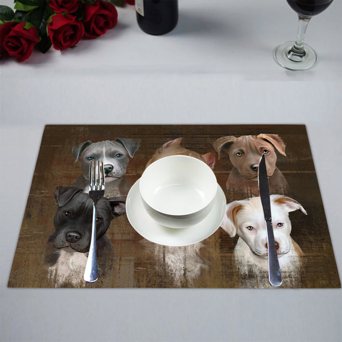 Rustic Pit Bull Dogs Placemat