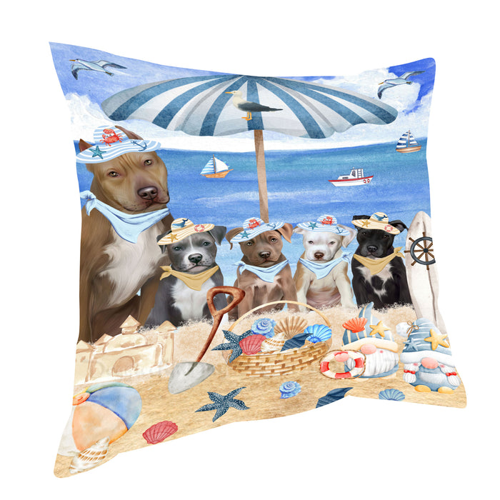 Pit Bull Throw Pillow: Explore a Variety of Designs, Cushion Pillows for Sofa Couch Bed, Personalized, Custom, Dog Lover's Gifts