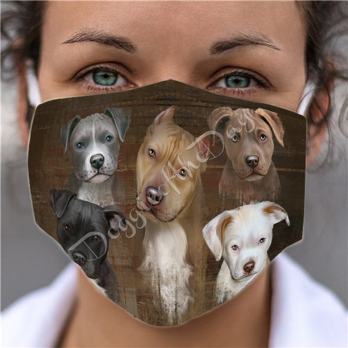 Rustic Pitbull Dogs Face Mask FM50075