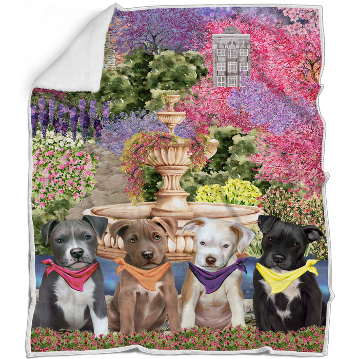 Pit Bull Blanket: Explore a Variety of Personalized Designs, Bed Cozy Sherpa, Fleece and Woven, Custom Dog Gift for Pet Lovers