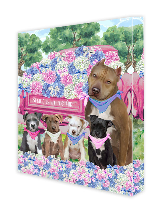 Pit Bull Wall Art Canvas, Explore a Variety of Designs, Personalized Digital Painting, Custom, Ready to Hang Room Decor, Gift for Dog and Pet Lovers