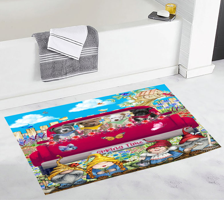 Pit Bull Bath Mat: Non-Slip Bathroom Rug Mats, Custom, Explore a Variety of Designs, Personalized, Gift for Pet and Dog Lovers