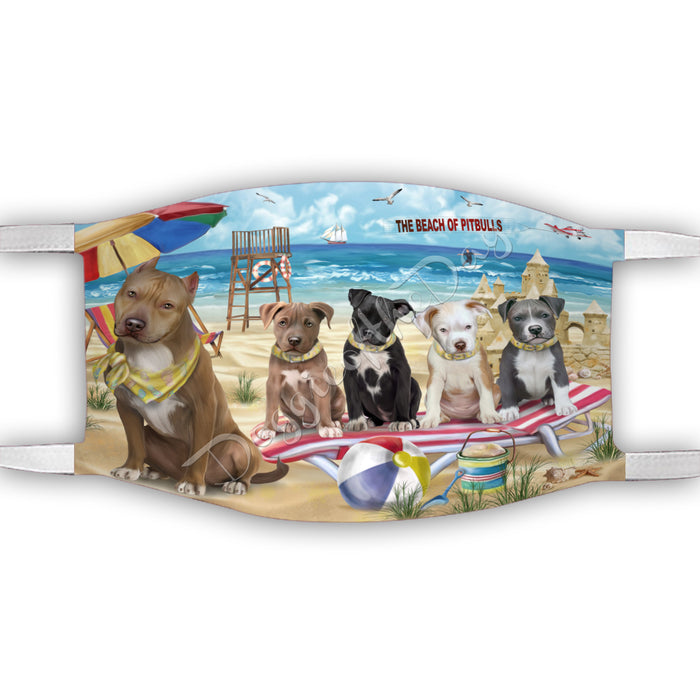 Pet Friendly Beach Pitbull Dogs Face Mask FM49124