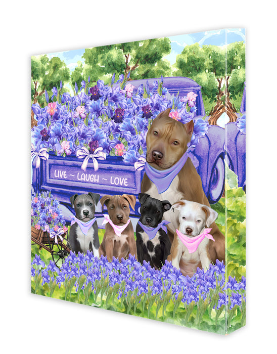 Pit Bull Canvas: Explore a Variety of Designs, Custom, Digital Art Wall Painting, Personalized, Ready to Hang Halloween Room Decor, Pet Gift for Dog Lovers