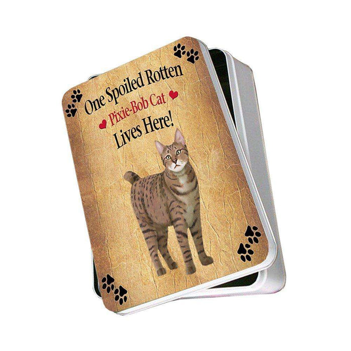 Pixie Bob Spoiled Rotten Cat Photo Storage Tin