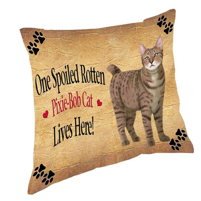 Pixie Bob Spoiled Rotten Cat Throw Pillow