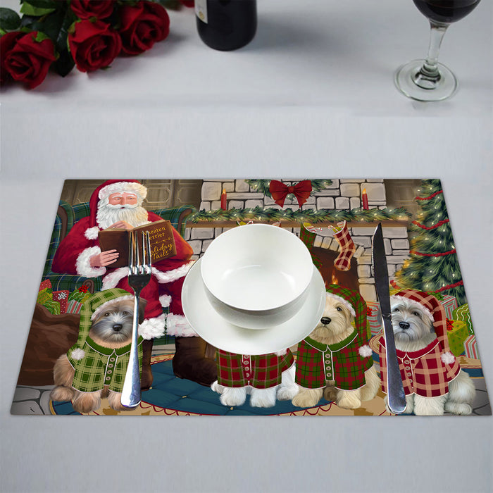 Christmas Cozy Holiday Fire Tails Wheaten Terrier Dogs Placemat