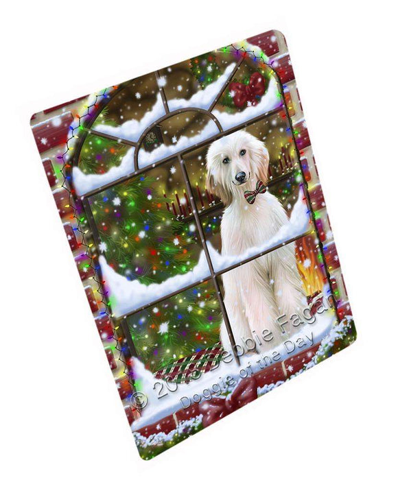Please Come Home For Christmas Afghan Hound Dog Sitting In Window Blanket BLNKT99768