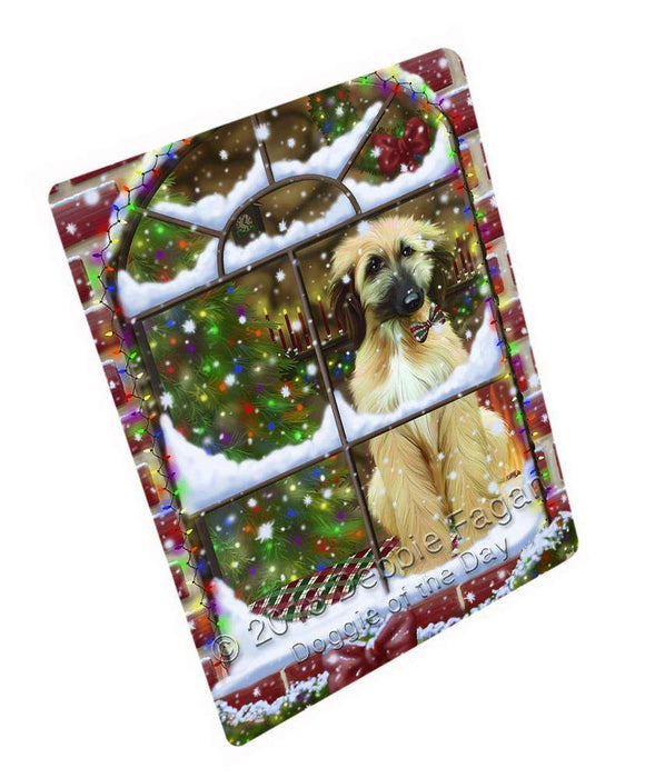 Please Come Home For Christmas Afghan Hound Dog Sitting In Window Blanket BLNKT99786