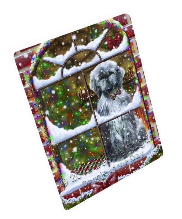 Please Come Home For Christmas Afghan Hound Dog Sitting In Window Blanket BLNKT99795