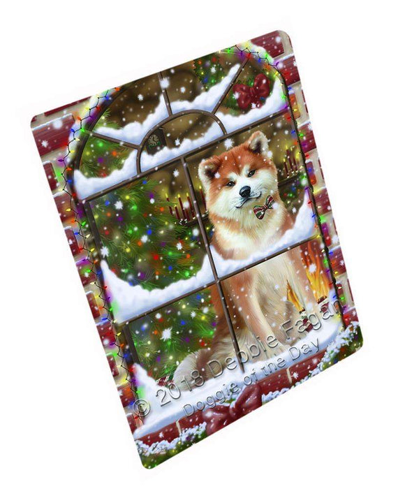 Please Come Home For Christmas Akita Dog Sitting In Window Cutting Board C65265