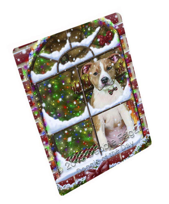 Please Come Home For Christmas American Staffordshire Terrier Dog Sitting In Window Blanket BLNKT99822