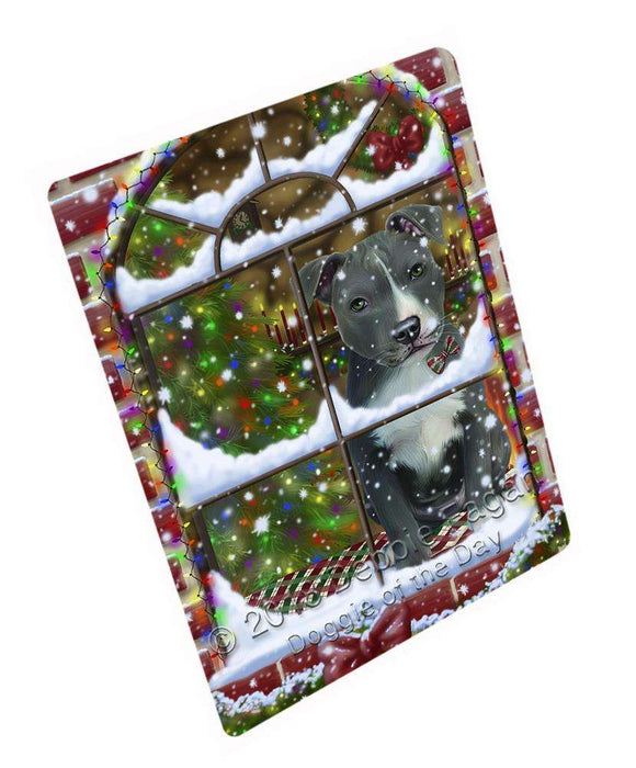 Please Come Home For Christmas American Staffordshire Terrier Dog Sitting In Window Cutting Board C65274