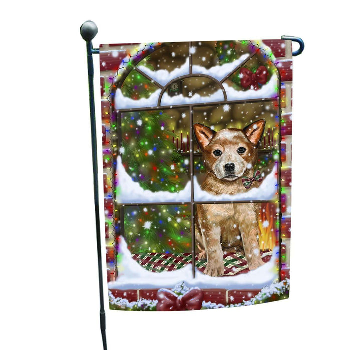 Please Come Home For Christmas Australian Cattle Dog Sitting In Window Garden Flag