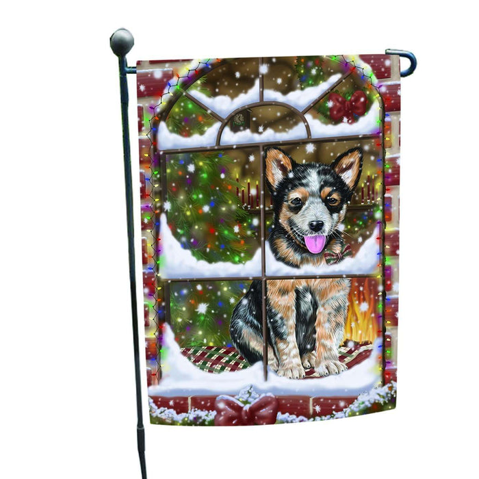 Please Come Home For Christmas Australian Cattle Dog Sitting In Window Garden Flag