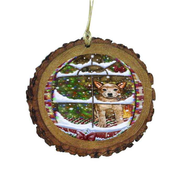 Please Come Home For Christmas Australian Cattle Dog Sitting In Window Wooden Christmas Ornament WOR49118