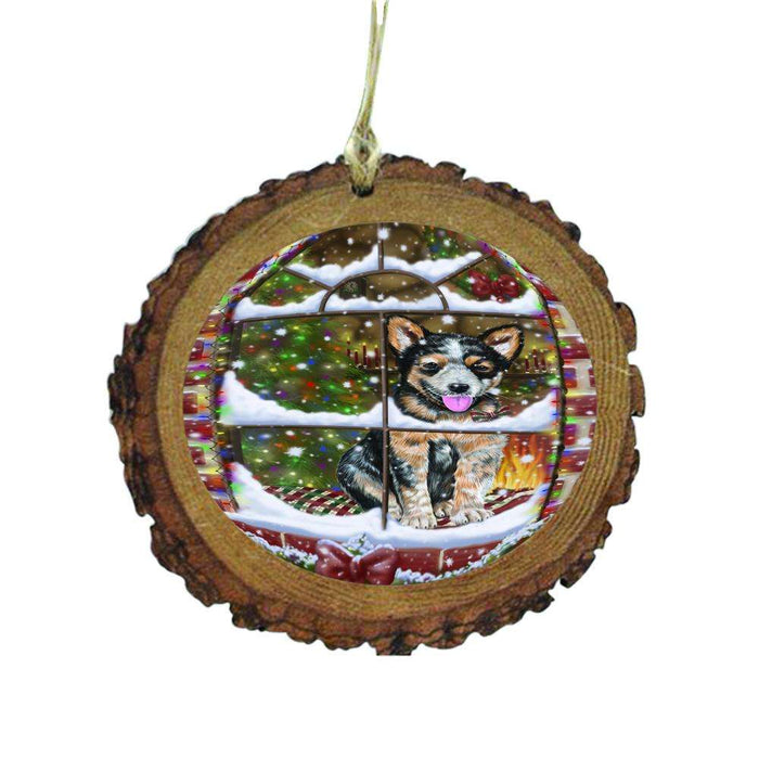 Please Come Home For Christmas Australian Cattle Dog Sitting In Window Wooden Christmas Ornament WOR49119