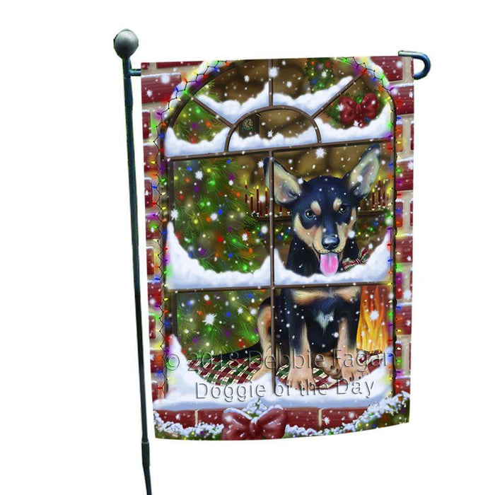 Please Come Home For Christmas Australian Kelpie Dog Sitting In Window Garden Flag GFLG53999