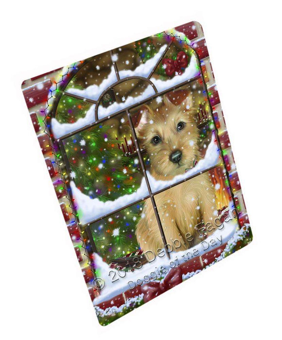 Please Come Home For Christmas Australian Terrier Dog Sitting In Window Large Refrigerator / Dishwasher Magnet RMAG82560