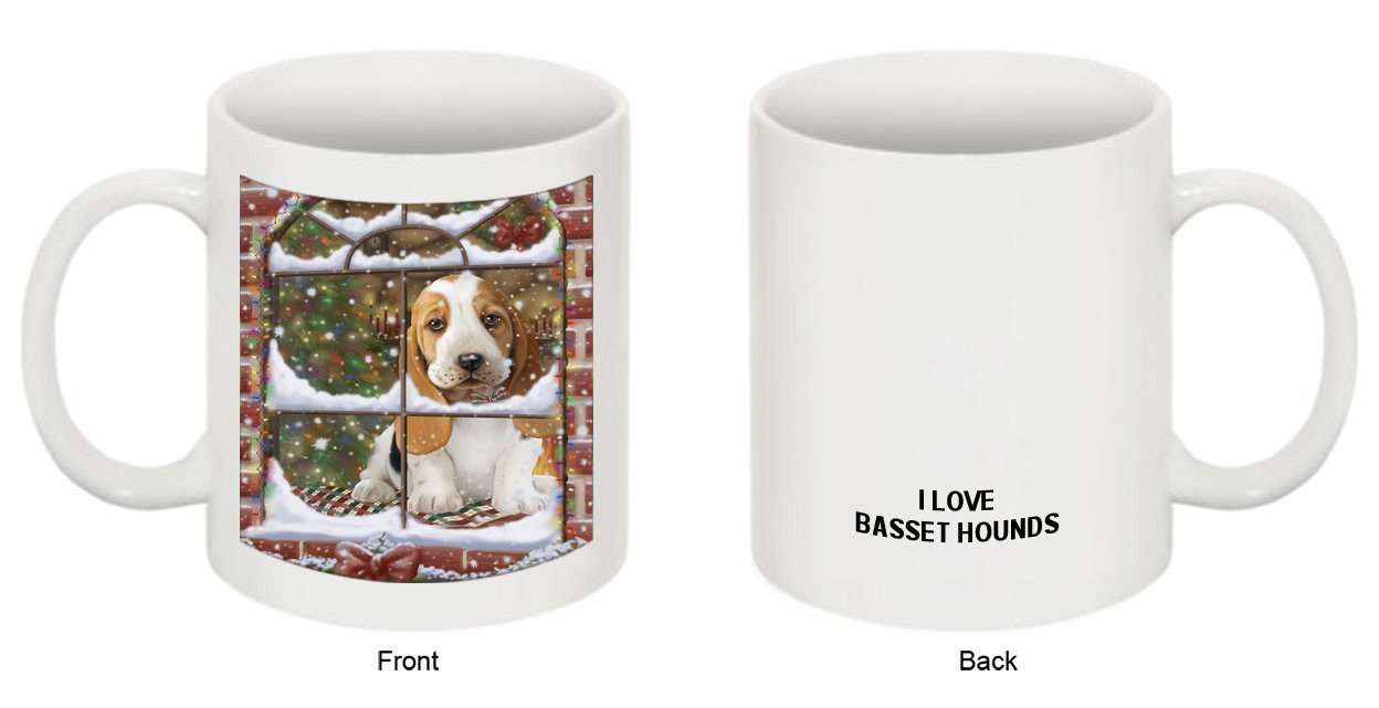 Please Come Home For Christmas Basset Hound Dog Sitting In Window Mug MUG48250