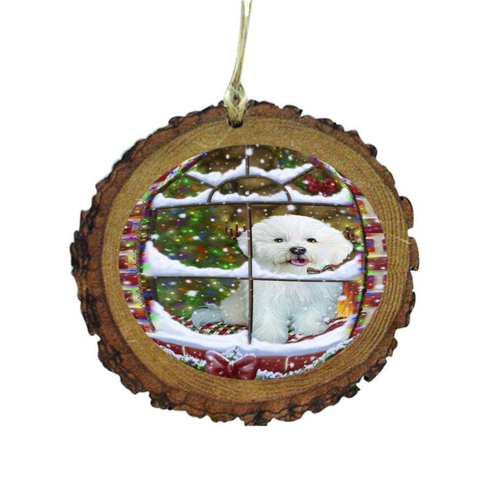 Please Come Home For Christmas Bichon Frise Dog Sitting In Window Wooden Christmas Ornament WOR49135