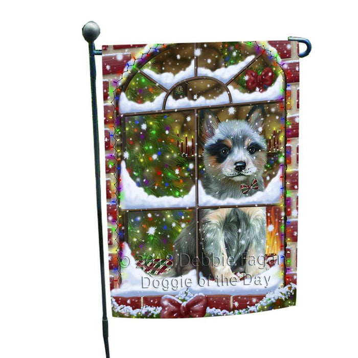 Please Come Home For Christmas Blue Heeler Dog Sitting In Window Garden Flag GFLG53683