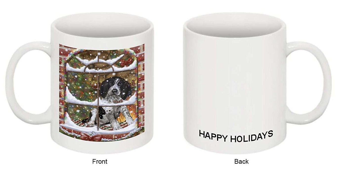 Please Come Home For Christmas Bluetick Coonhound Dog Sitting In Window Mug