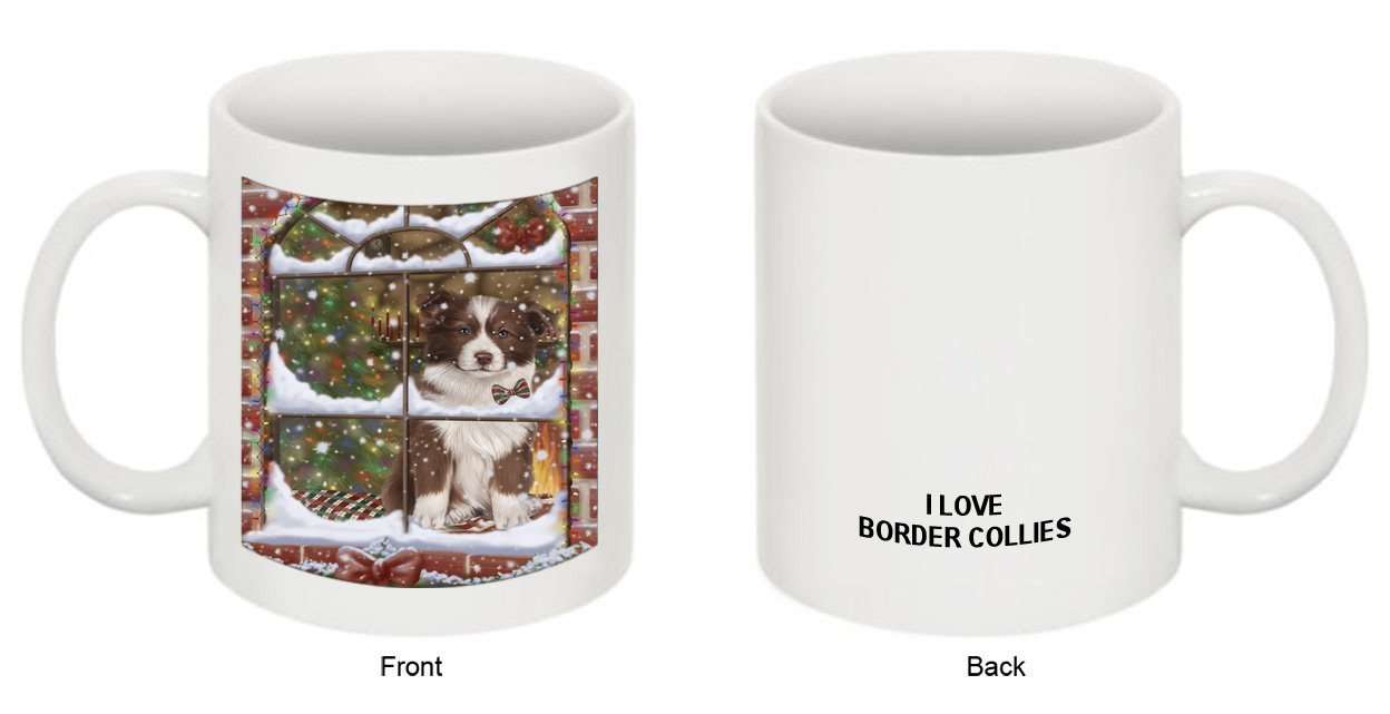 Please Come Home For Christmas Border Collie Dog Sitting In Window Mug MUG48251