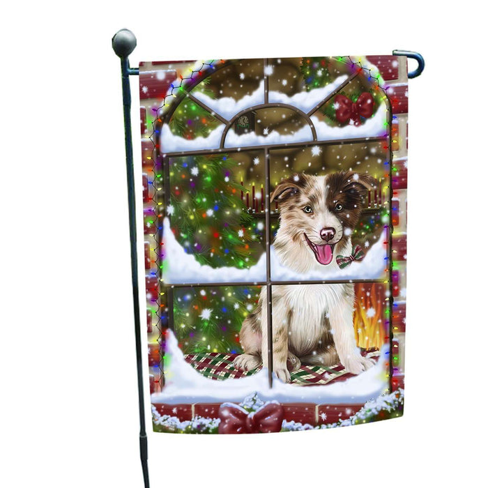 Please Come Home For Christmas Border Collies Dog Sitting In Window Garden Flag