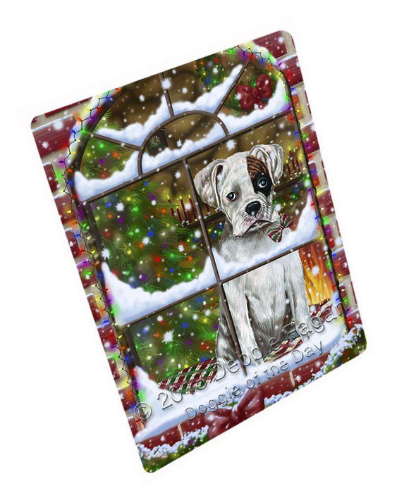 Please Come Home For Christmas Boxer Dog Sitting In Window Cutting Board C66261