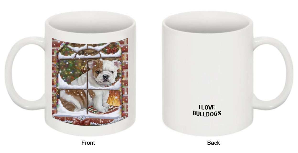 Please Come Home For Christmas Bull Terrier Dog Sitting In Window Mug MUG48255