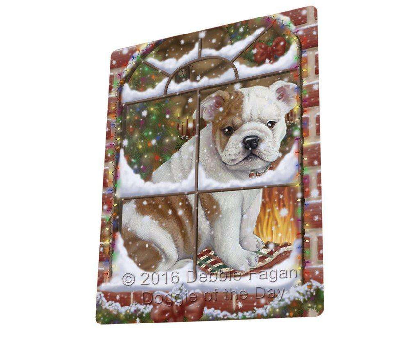 Please Come Home For Christmas Bulldog Sitting In Window Blanket BLNKT53832