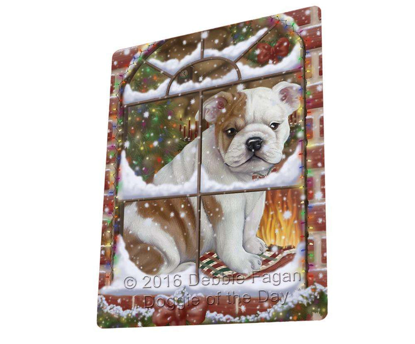 Please Come Home For Christmas Bulldog Sitting In Window Magnet Mini (3.5" x 2") MAG49944