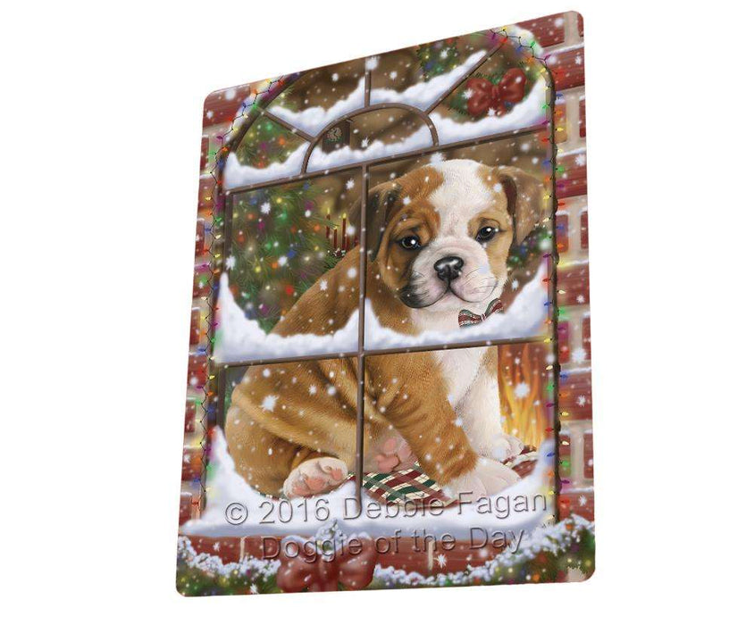 Please Come Home For Christmas Bulldog Sitting In Window Magnet Mini (3.5" x 2") MAG49947