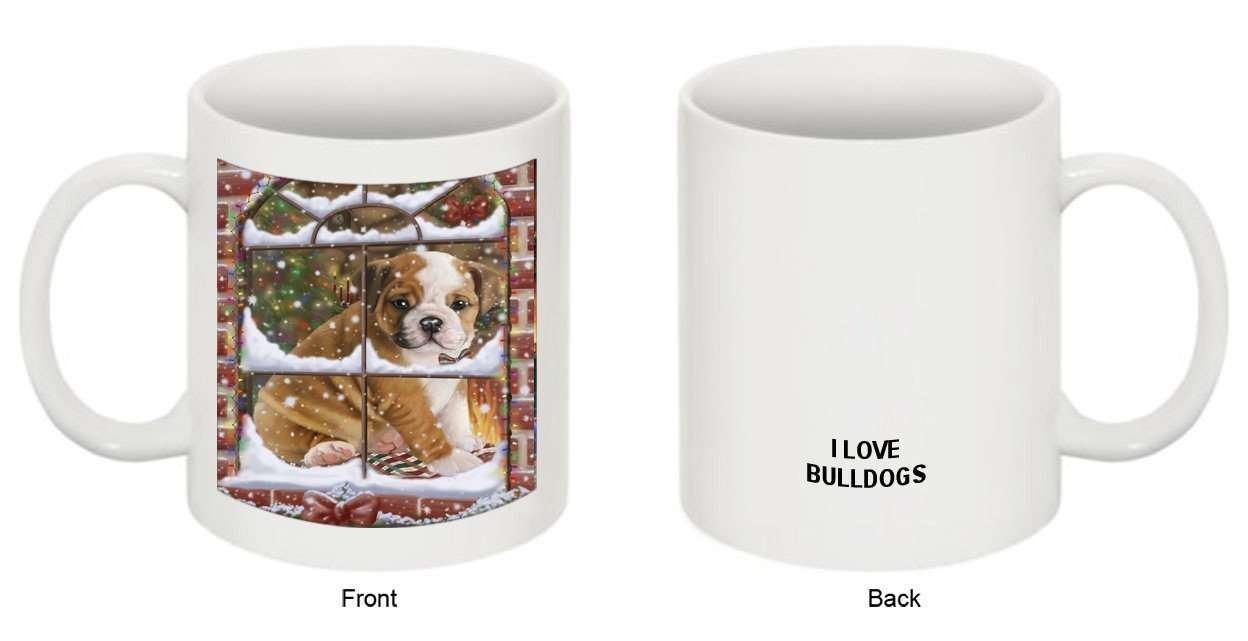 Please Come Home For Christmas Bulldog Sitting In Window Mug MUG48257