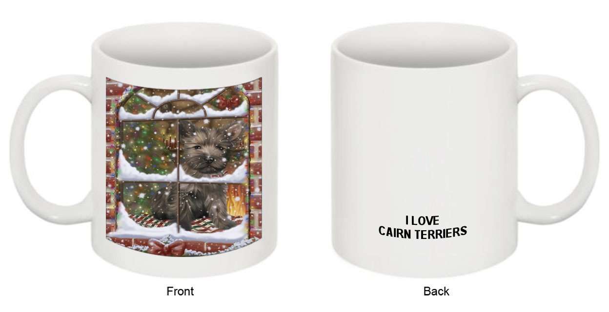 Please Come Home For Christmas Cairn Terrier Dog Sitting In Window Mug MUG48259