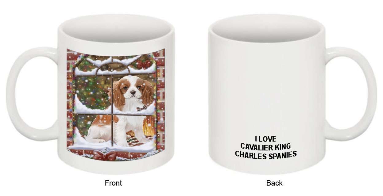 Please Come Home For Christmas Cavalier King Charles Spaniel Dog Sitting In Window Mug MUG48263