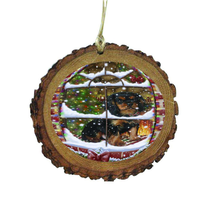 Please Come Home For Christmas Cavalier King Charles Spaniel Dog Sitting In Window Wooden Christmas Ornament WOR49150