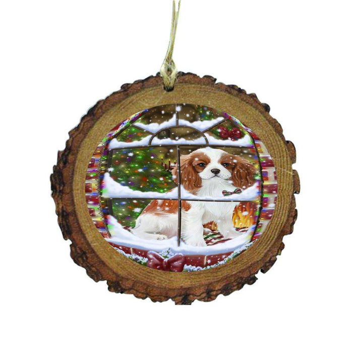 Please Come Home For Christmas Cavalier King Charles Window Dog Sitting In Window Wooden Christmas Ornament WOR49151