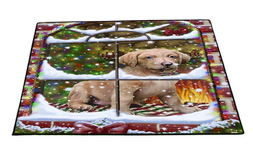 Please Come Home For Christmas Chesapeake Bay Retriever Dog Sitting In Window Indoor/Outdoor Floormat