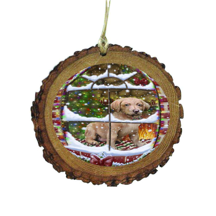 Please Come Home For Christmas Chesapeake Bay Retriever Dog Sitting In Window Wooden Christmas Ornament WOR49152