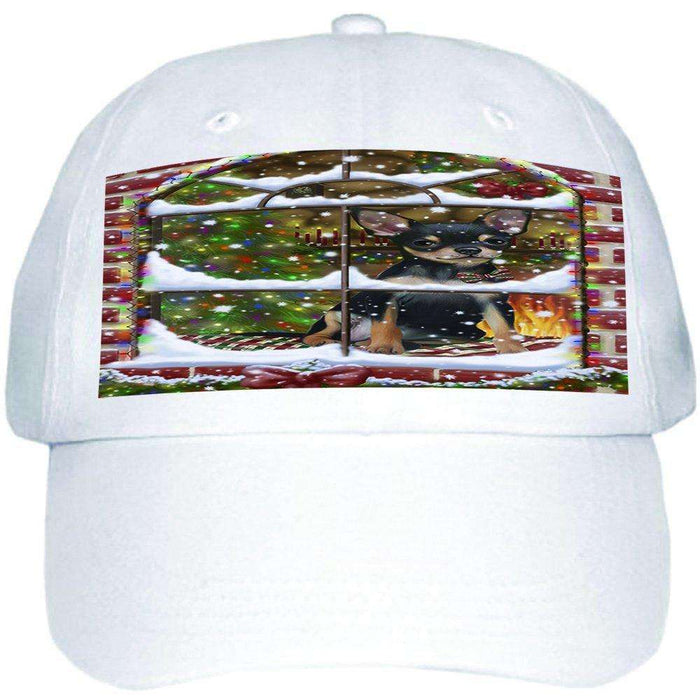 Please Come Home For Christmas Chihuahua Dog Sitting In Window Ball Hat Cap HAT48912