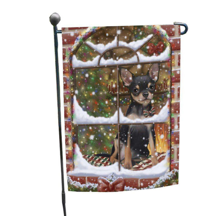 Please Come Home For Christmas Chihuahua Dog Sitting In Window Garden Flag GFLG48351