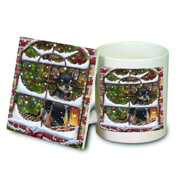 Please Come Home For Christmas Chihuahua Dog Sitting In Window Mug and Coaster Set MUC48385